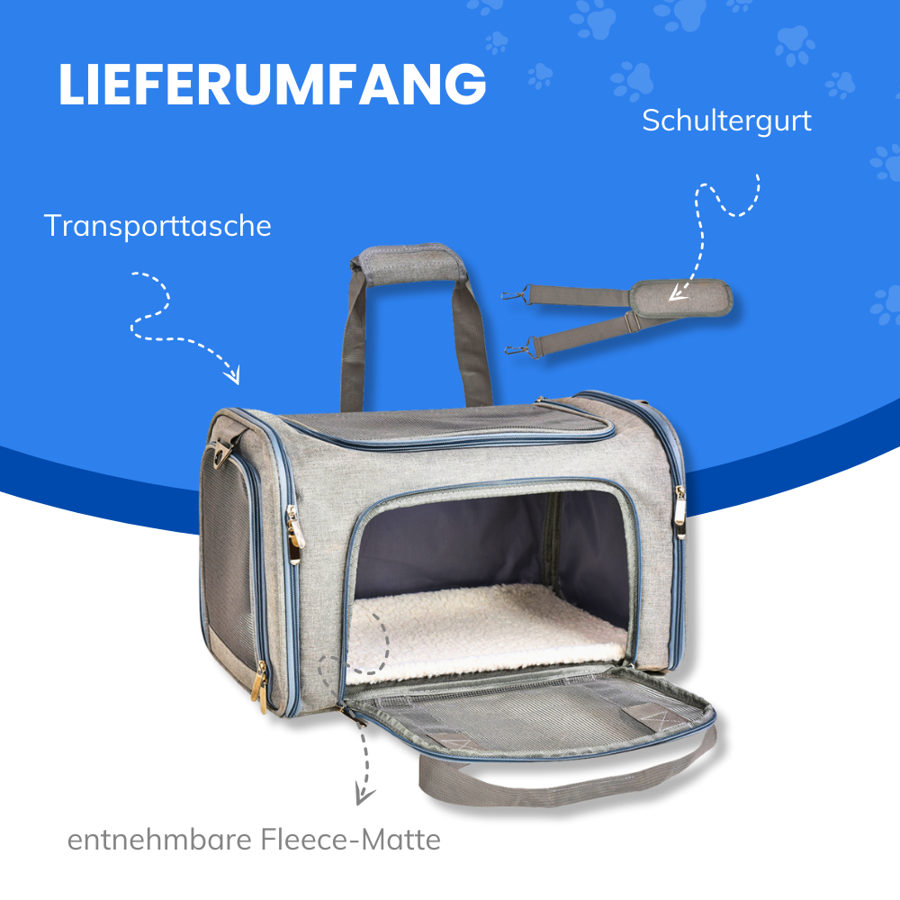 Transporttasche für Katzen & Hunde - Rundum-Öffnung für leichten Einstieg