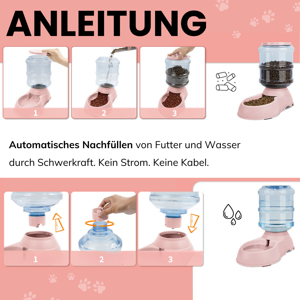 Automatischer Futter- & Wasserspender – Immer bestens versorgt!
